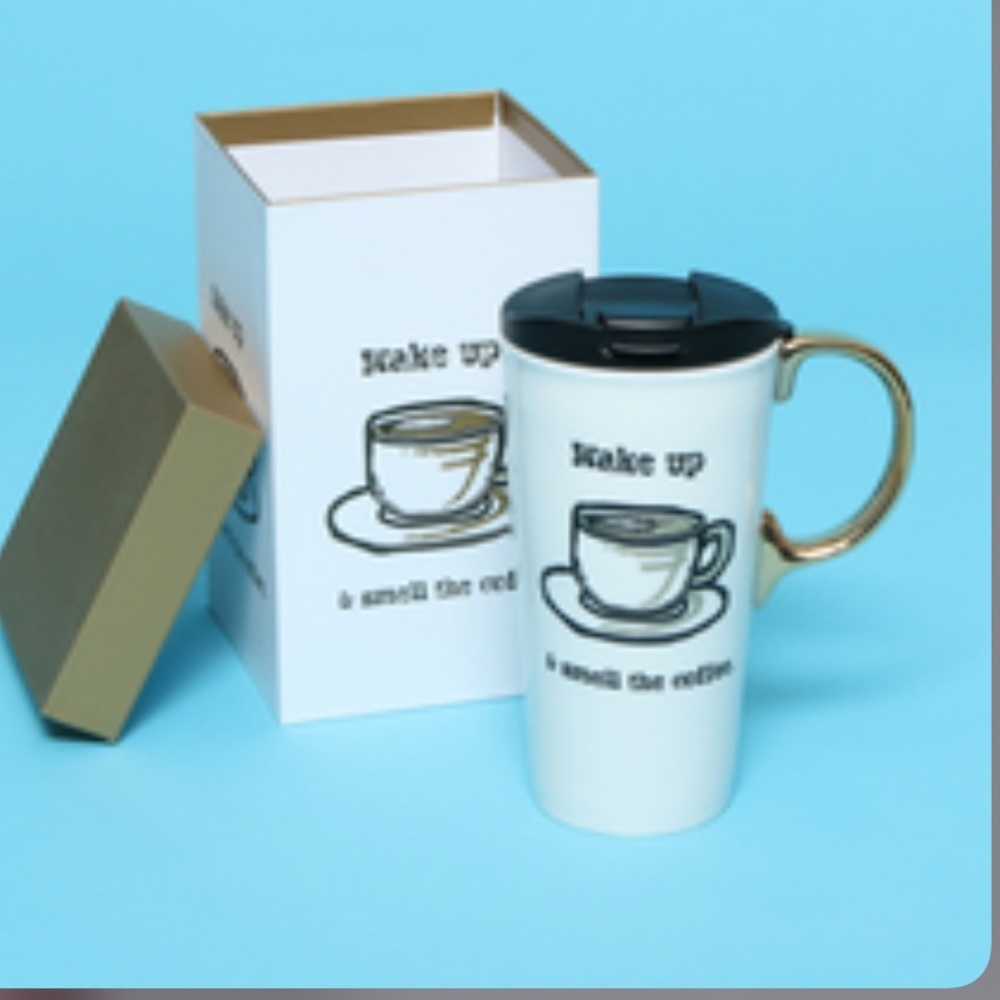 Wake Up & Smell the Coffee Travel Mug Lid &Handle